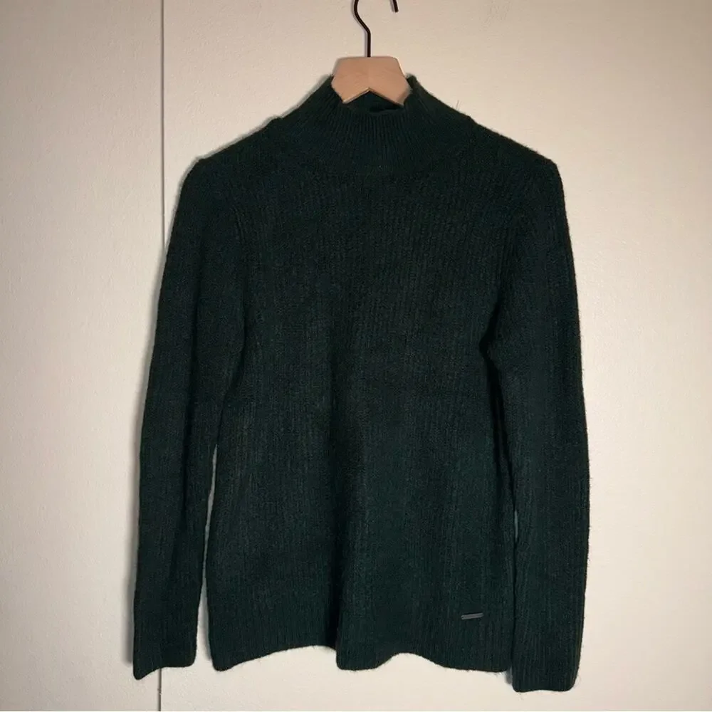 ABERCROMBIE AND FITCH Dark Green ribbed classic Turtleneck Sweater S